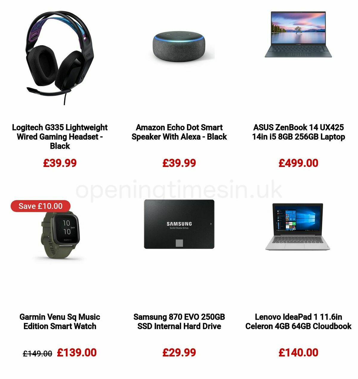 Argos Offers from 9 January