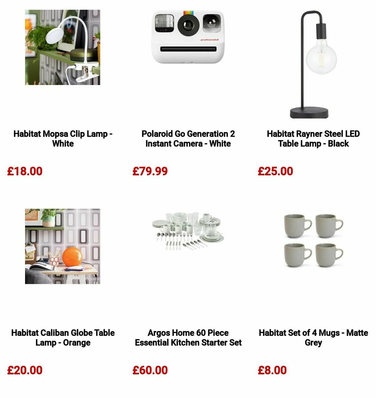 Argos Offers from 6 August