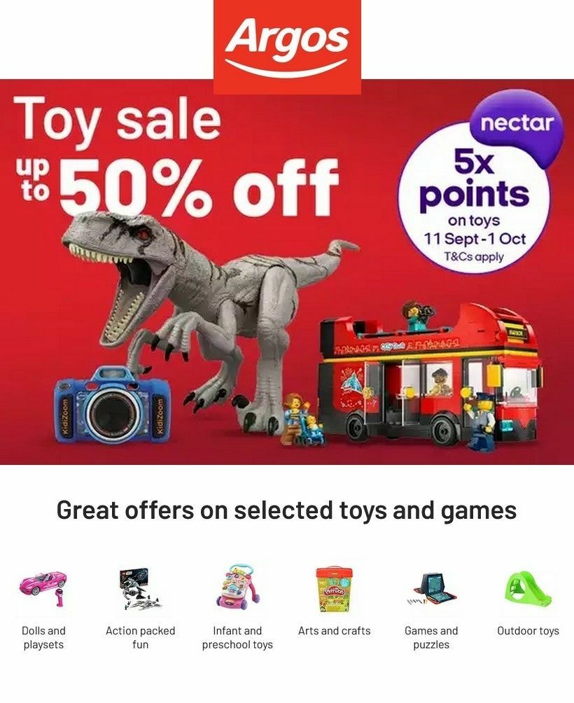 Argos Toy Sale Offers from 11 September