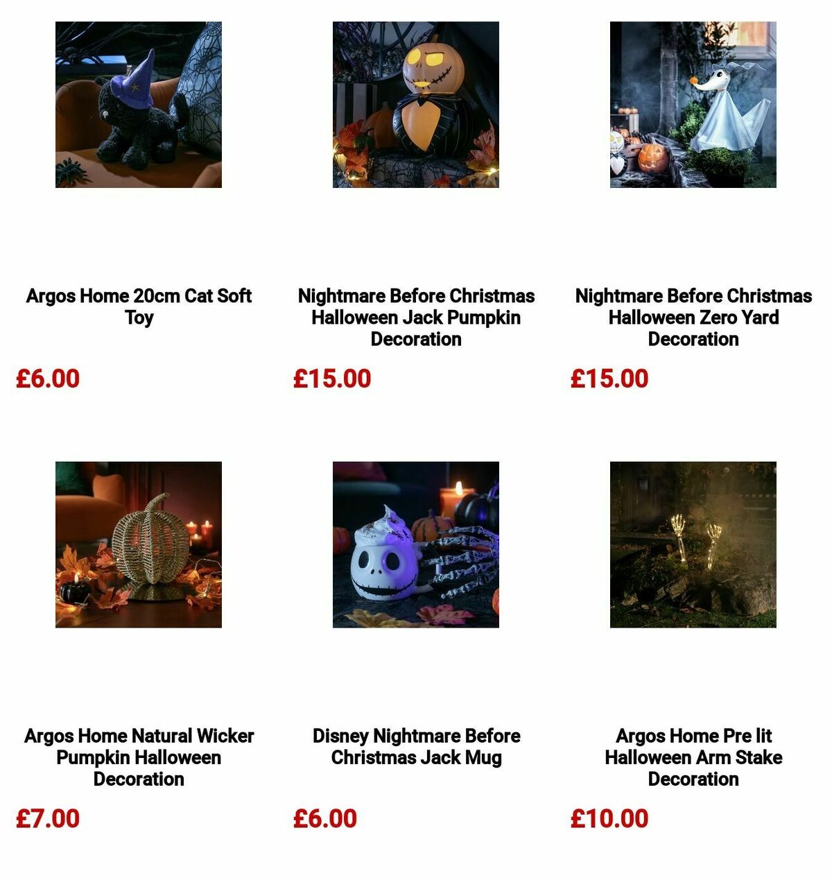 Argos Halloween Offers from 7 October