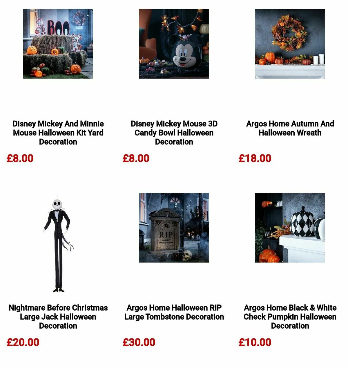 Argos Halloween Offers from 7 October