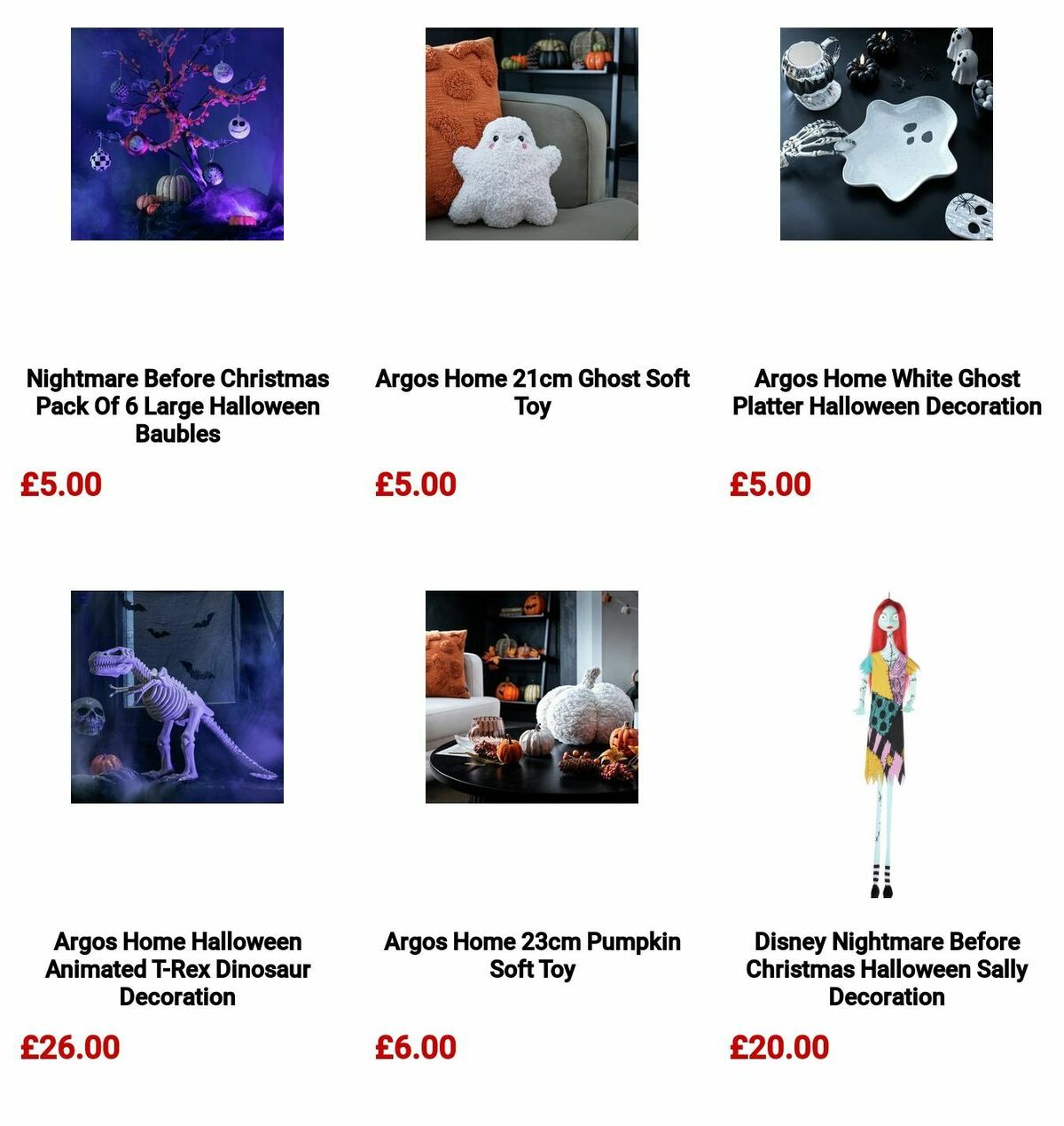 Argos Halloween Offers from 7 October