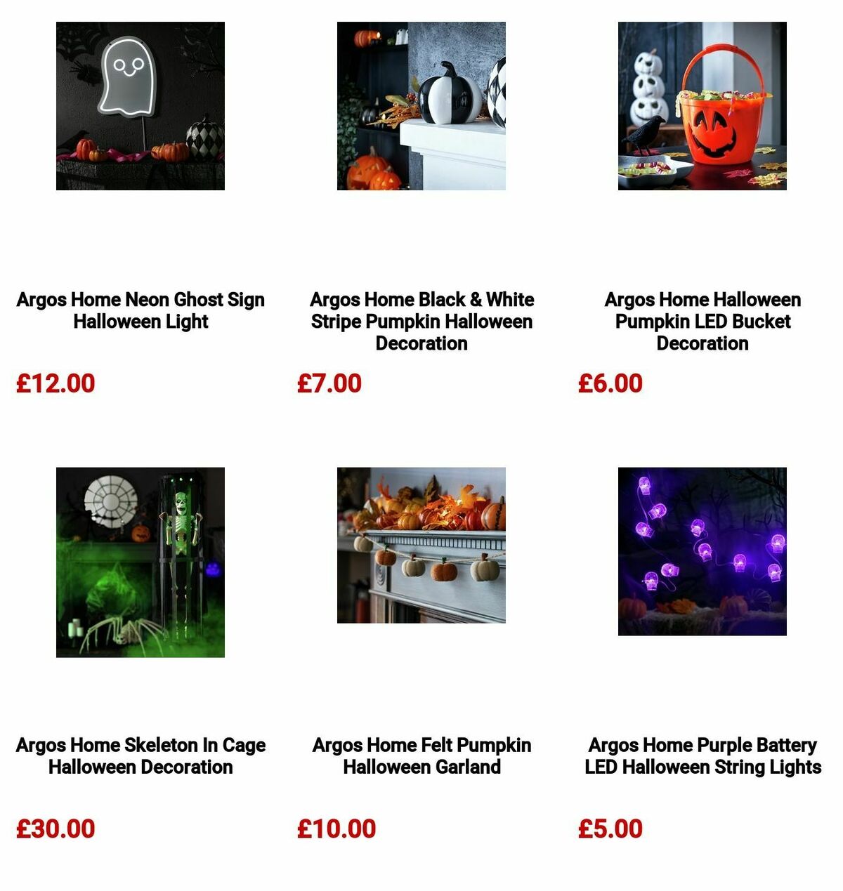 Argos Halloween Offers from 7 October