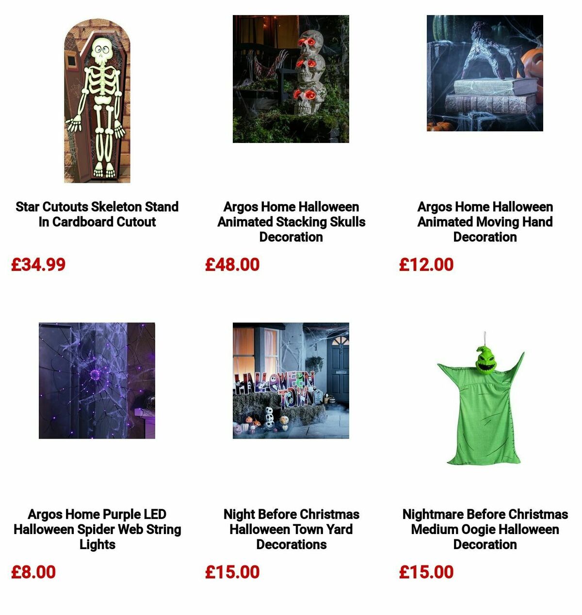 Argos Halloween Offers from 7 October