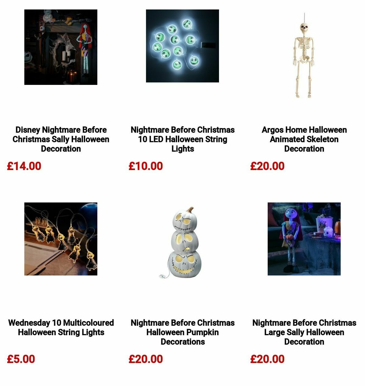 Argos Halloween Offers from 7 October