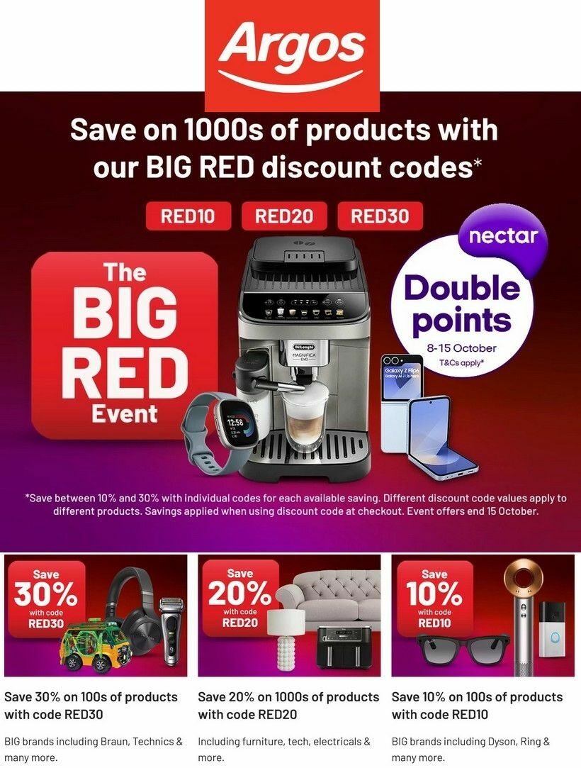 Argos Offers from 8 October