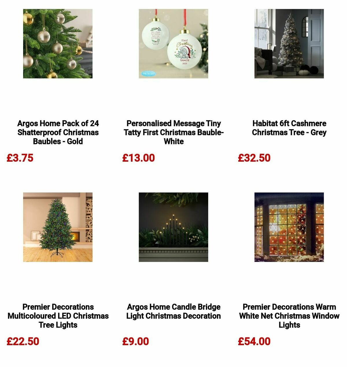 Argos Christmas Decorations Offers from 3 December