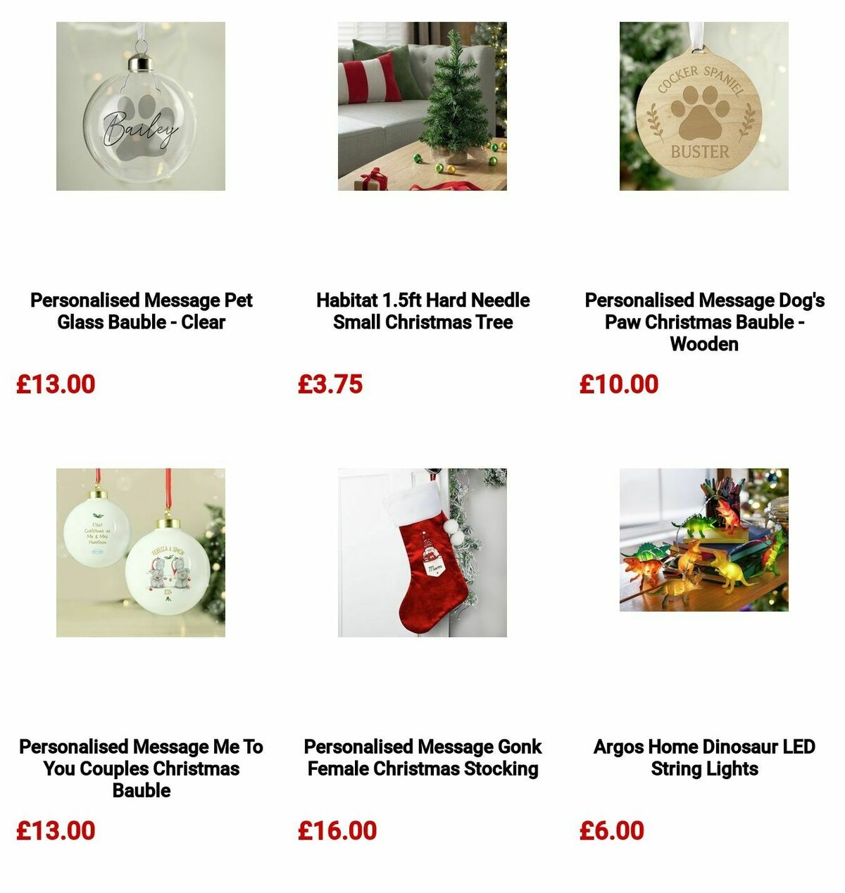 Argos Christmas Decorations Offers from 3 December