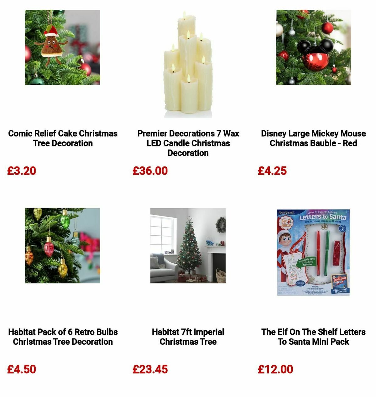 Argos Christmas Decorations Offers from 3 December