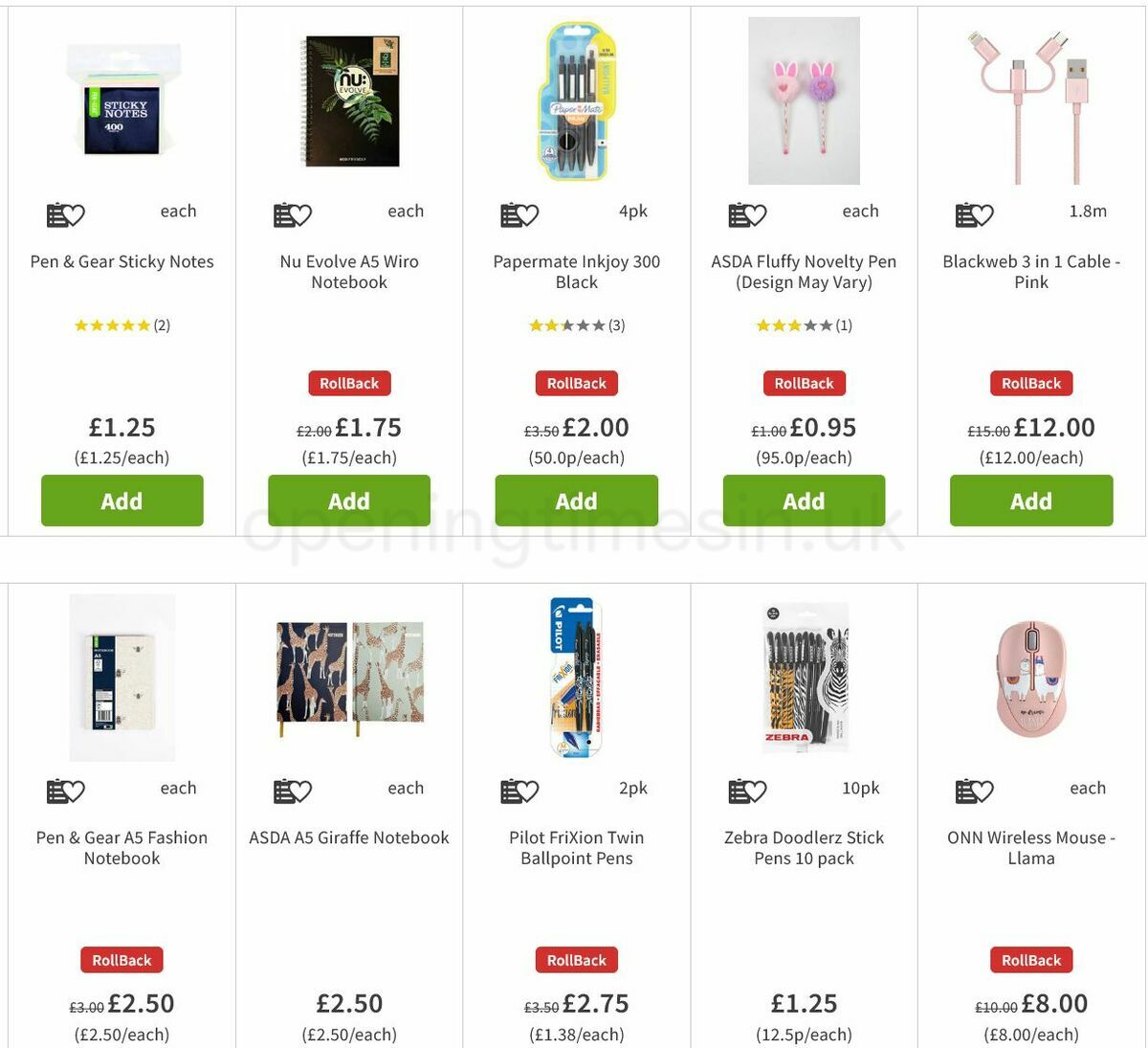 ASDA Back to School Offers from 19 August