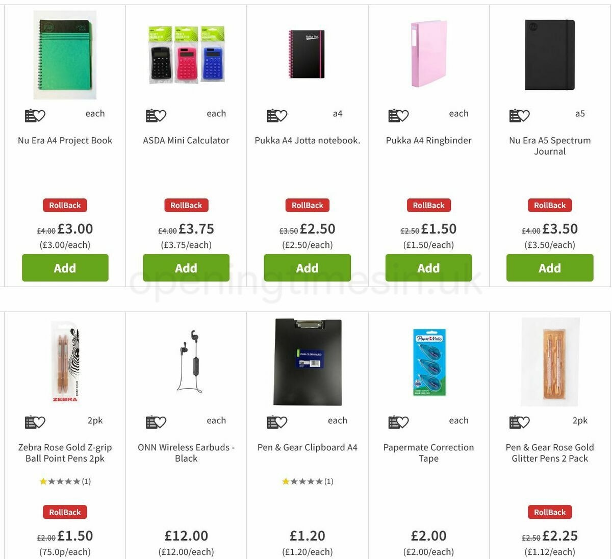 ASDA Back to School Offers from 19 August