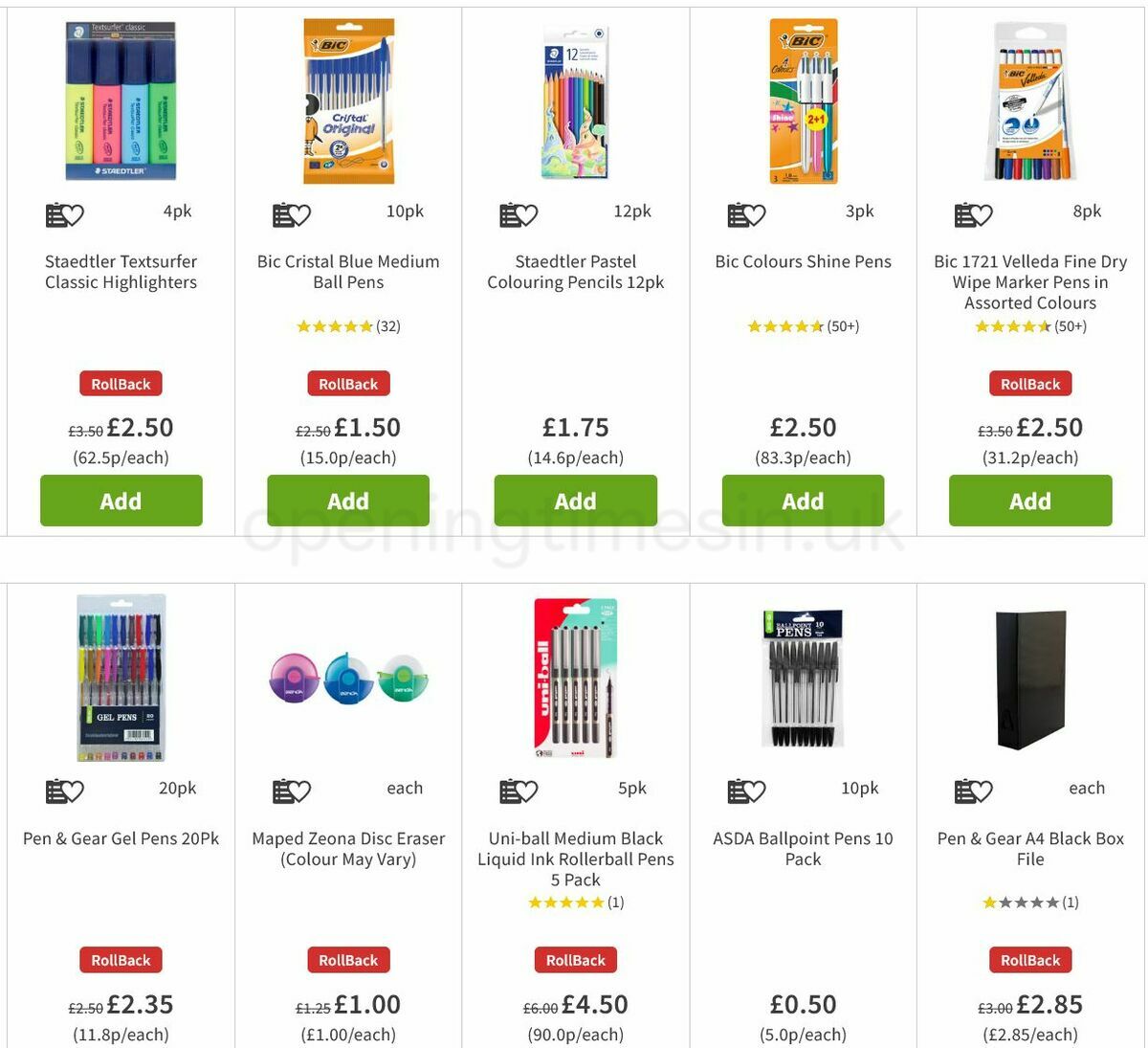 ASDA Back to School Offers from 19 August