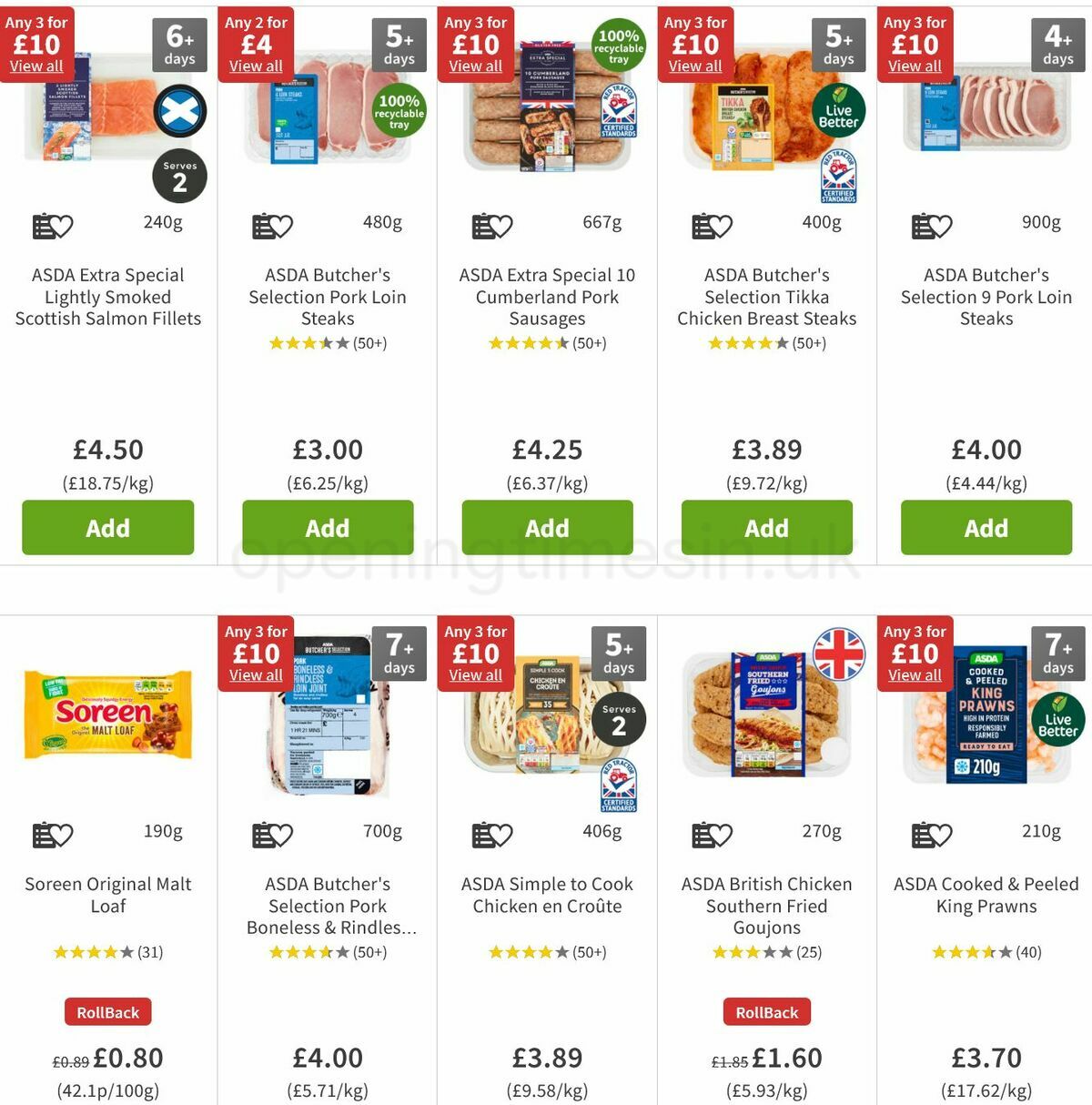 ASDA Offers from 29 October