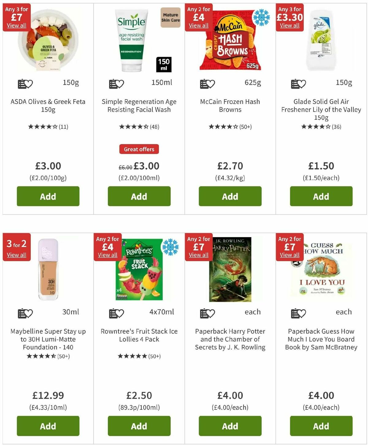 ASDA Offers from 3 January