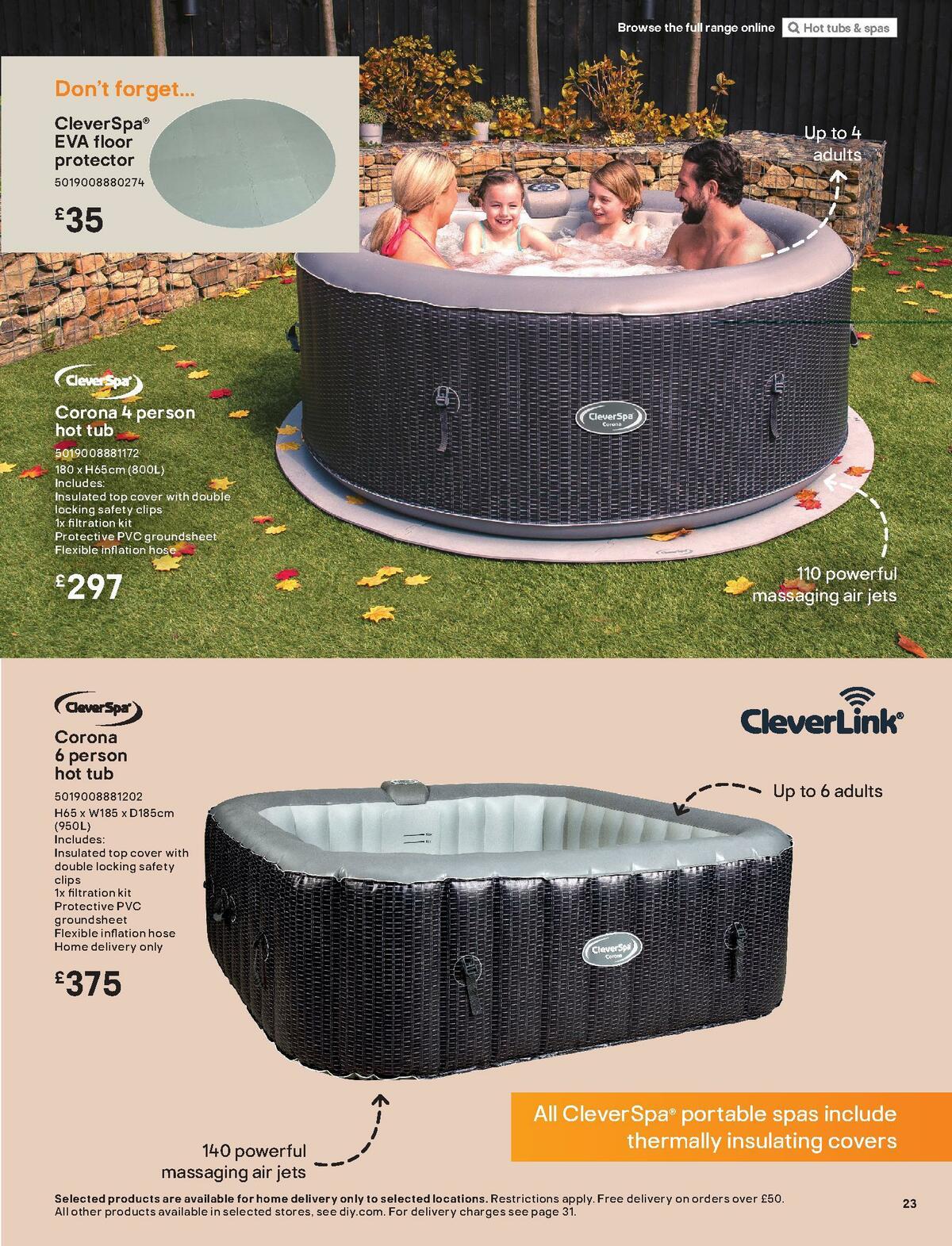 B&Q Hot Tub & Spa Collections Offers from 6 March