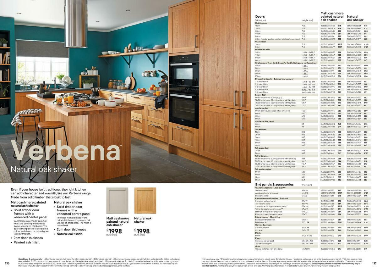 B&Q Kitchen Cabinets price list Offers from 15 September