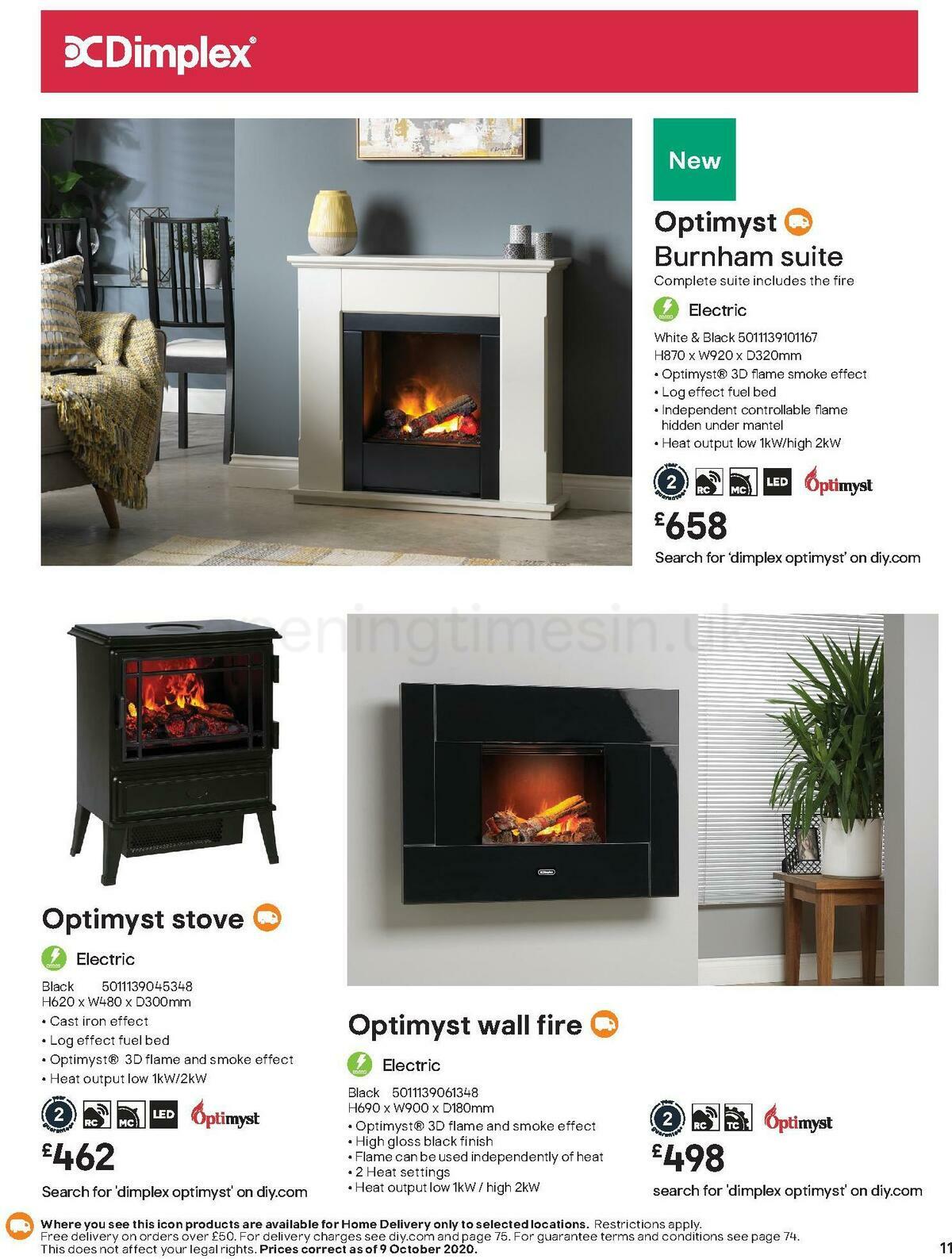 B&Q Fire Collections Offers from 1 November