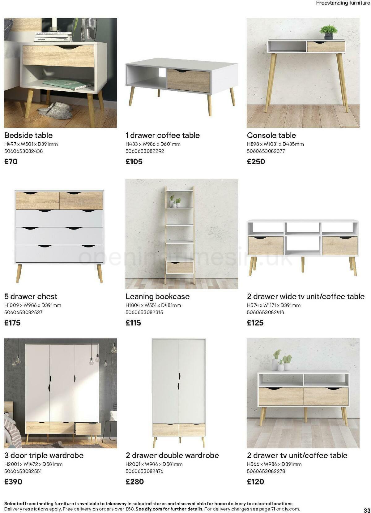 B&Q Indoor Furniture Offers from 10 November