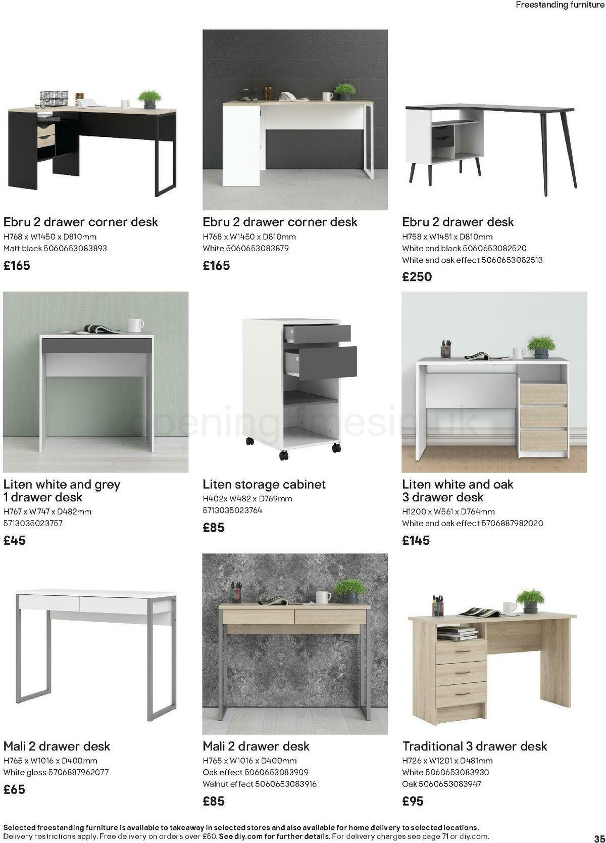 B&Q Indoor Furniture Offers from 10 November