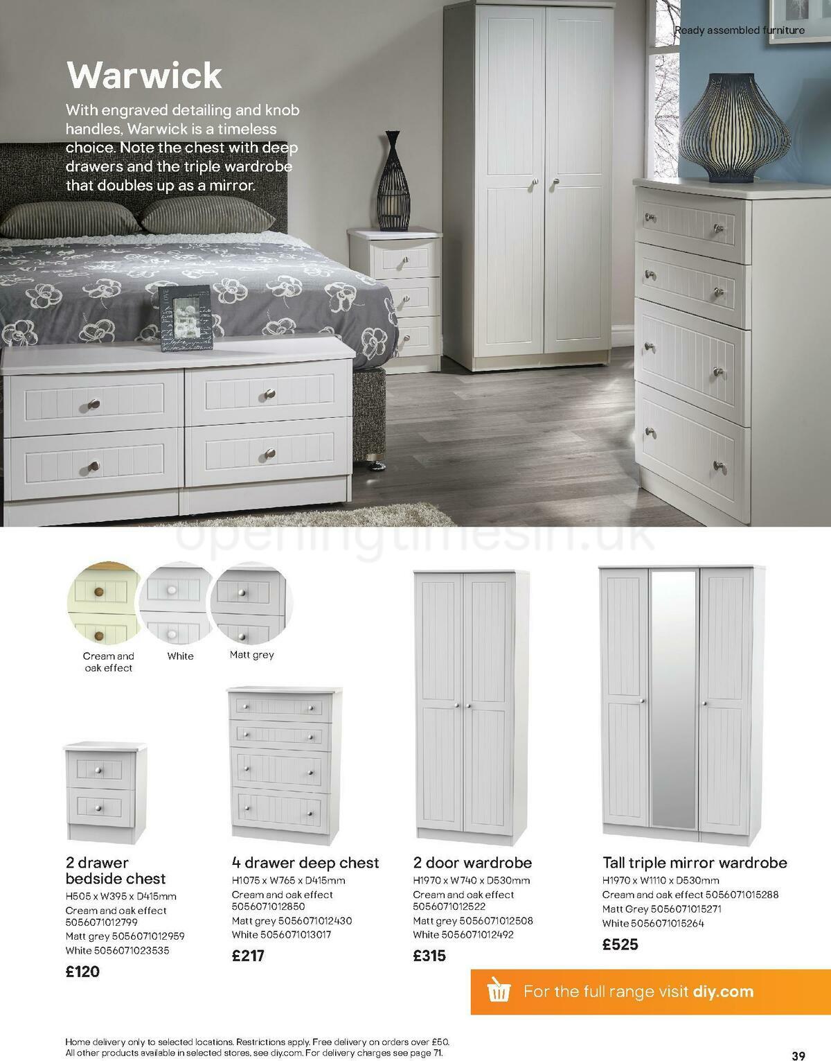 B&Q Indoor Furniture Offers from 10 November