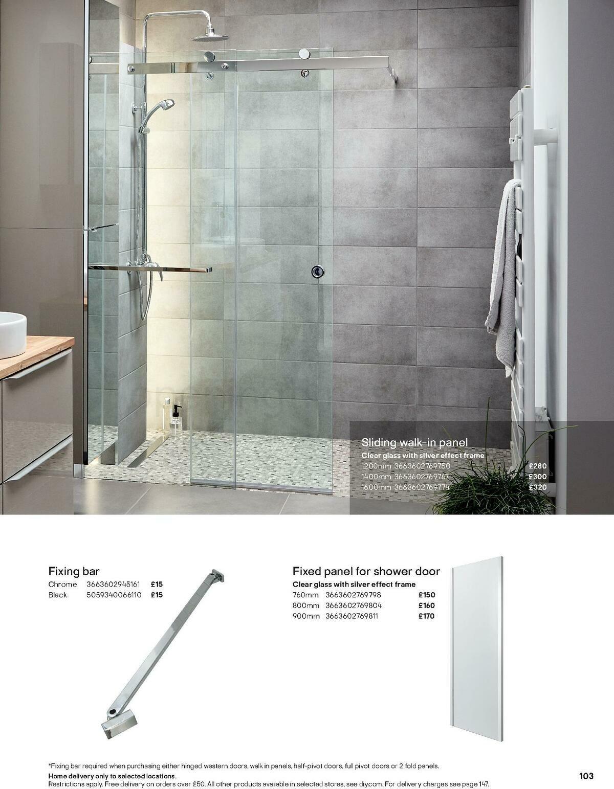 B&Q Bathroom Collections Offers from 1 November