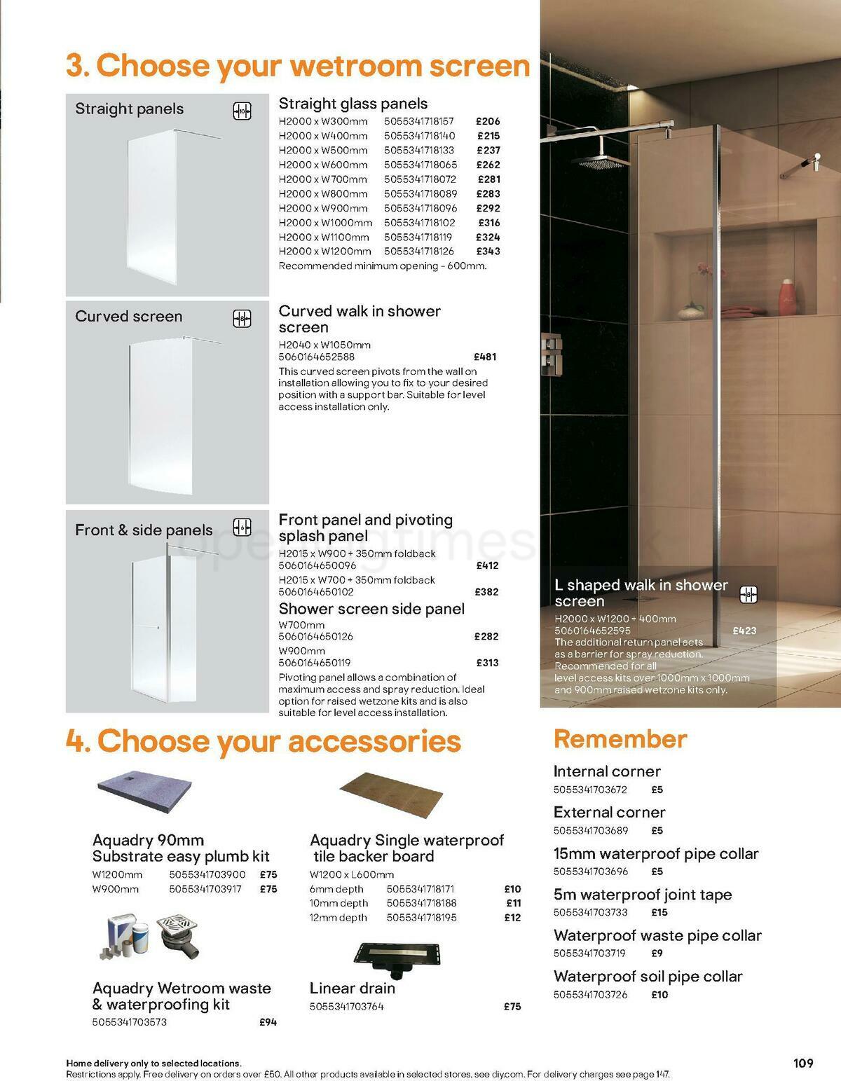 B&Q Bathroom Collections Offers from 1 November