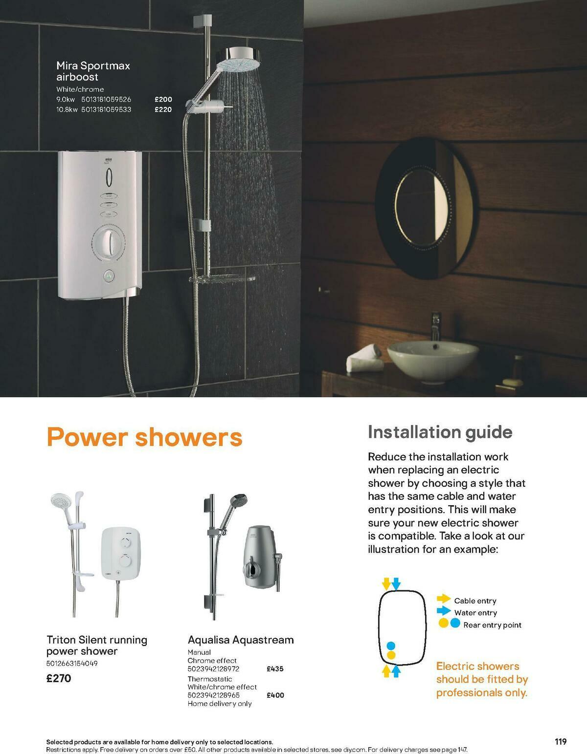 B&Q Bathroom Collections Offers from 1 November