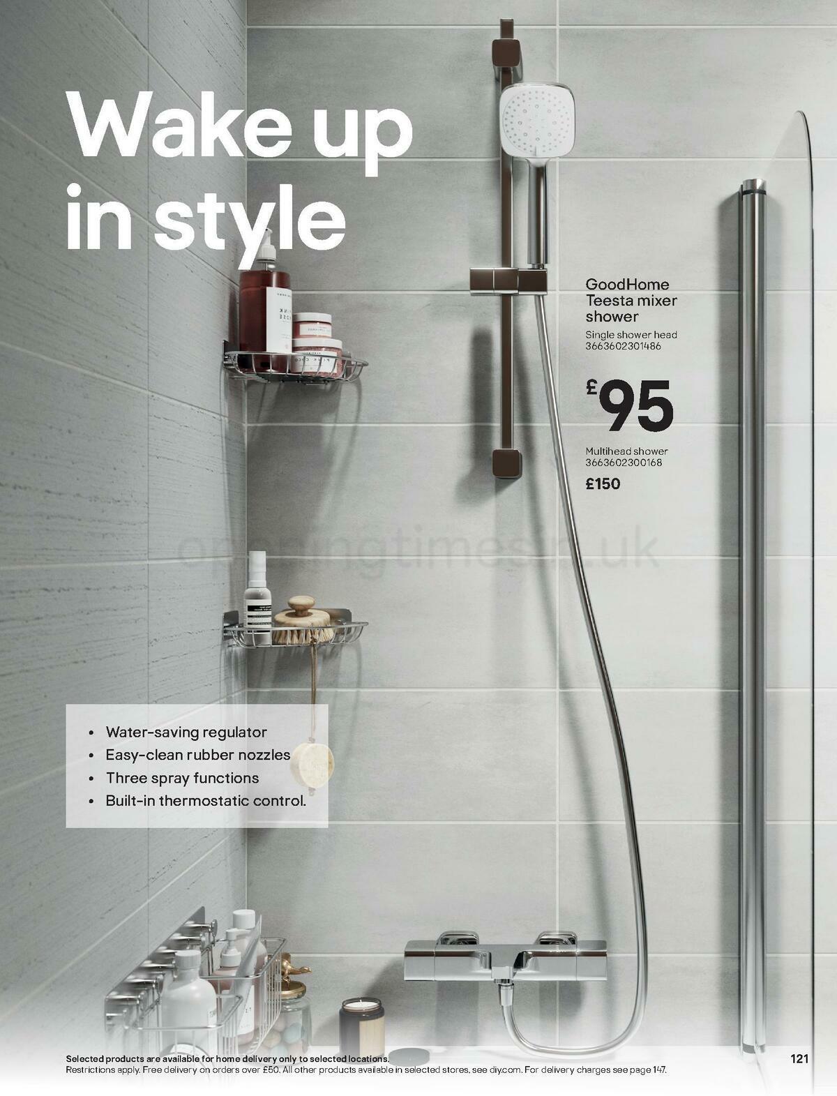 B&Q Bathroom Collections Offers from 1 November