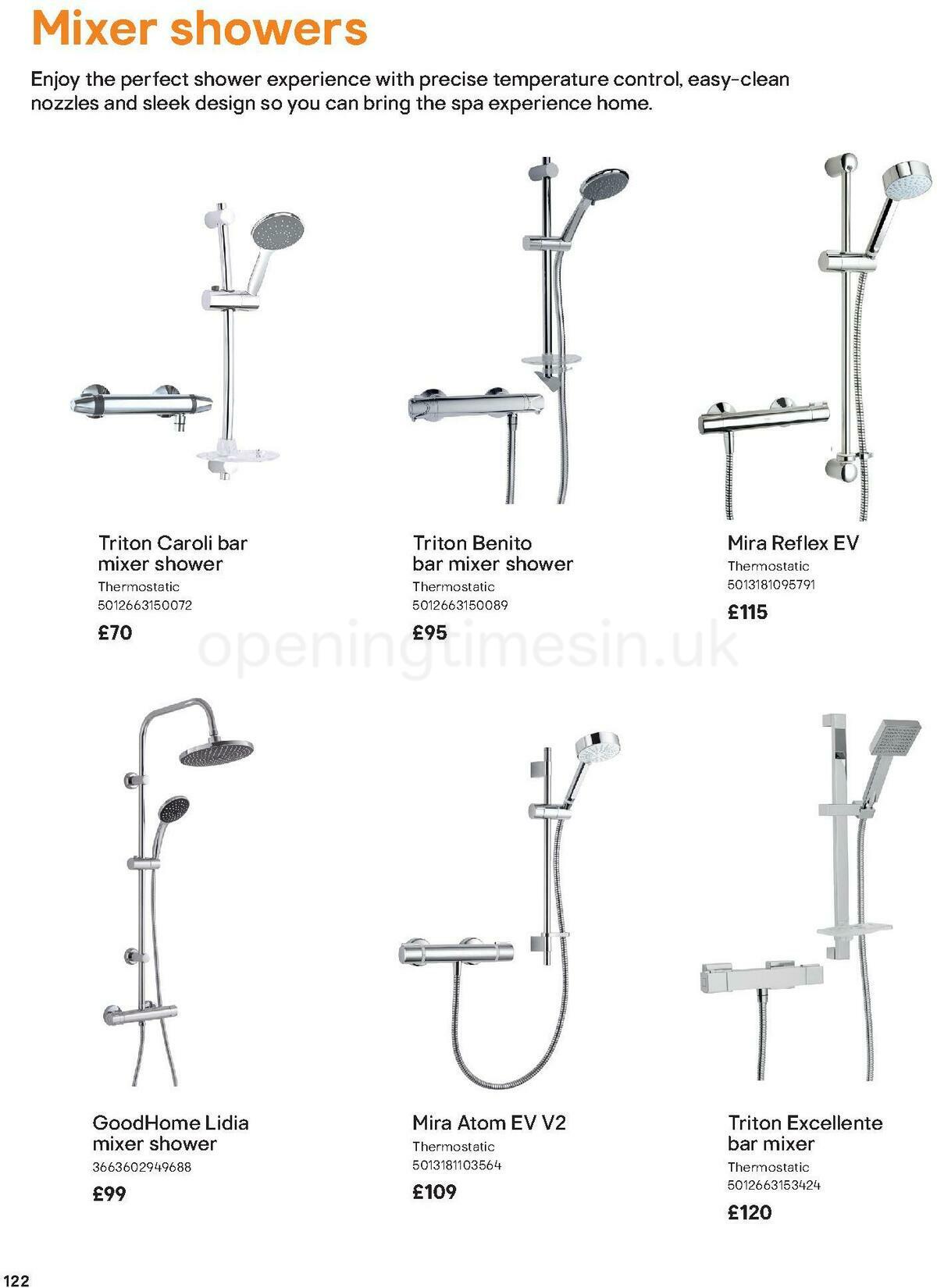 B&Q Bathroom Collections Offers from 1 November