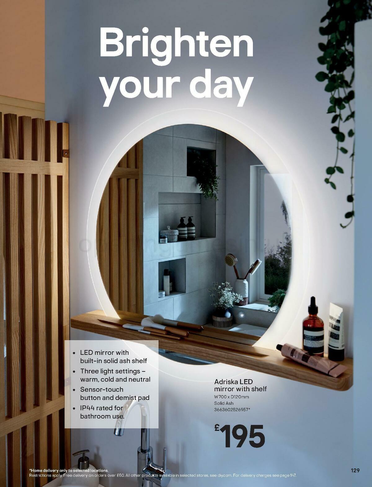 B&Q Bathroom Collections Offers from 1 November