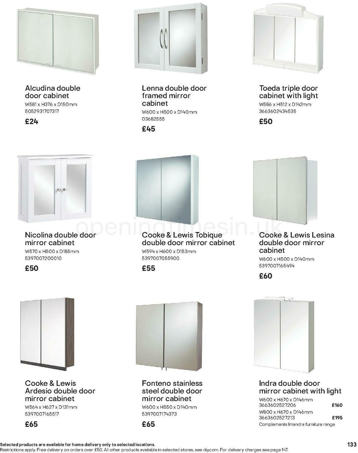 B&Q Bathroom Collections Offers from 1 November