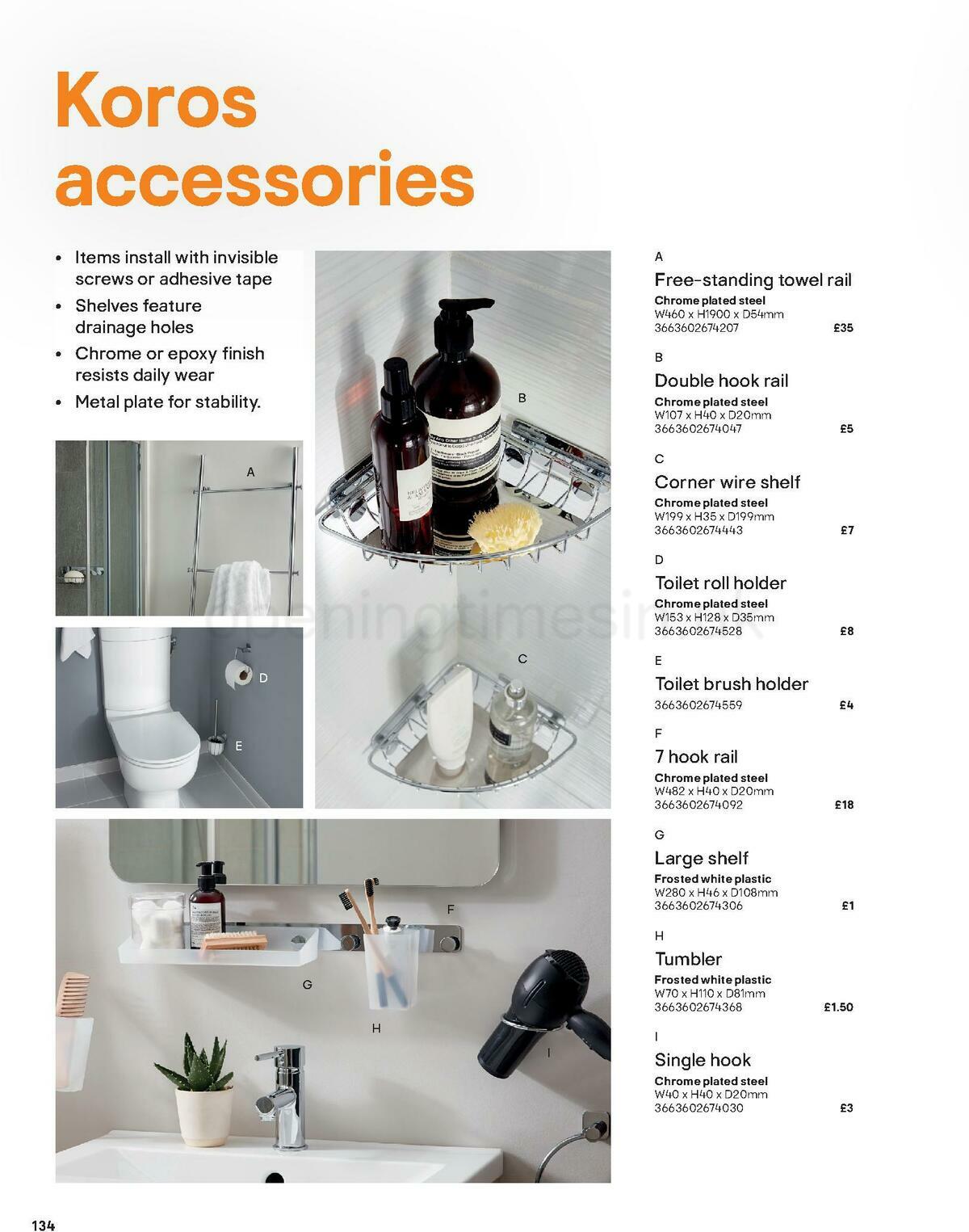 B&Q Bathroom Collections Offers from 1 November