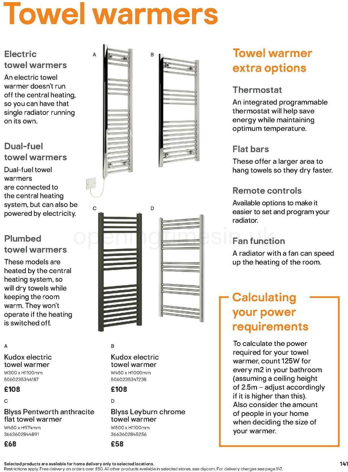 B&Q Bathroom Collections Offers from 1 November