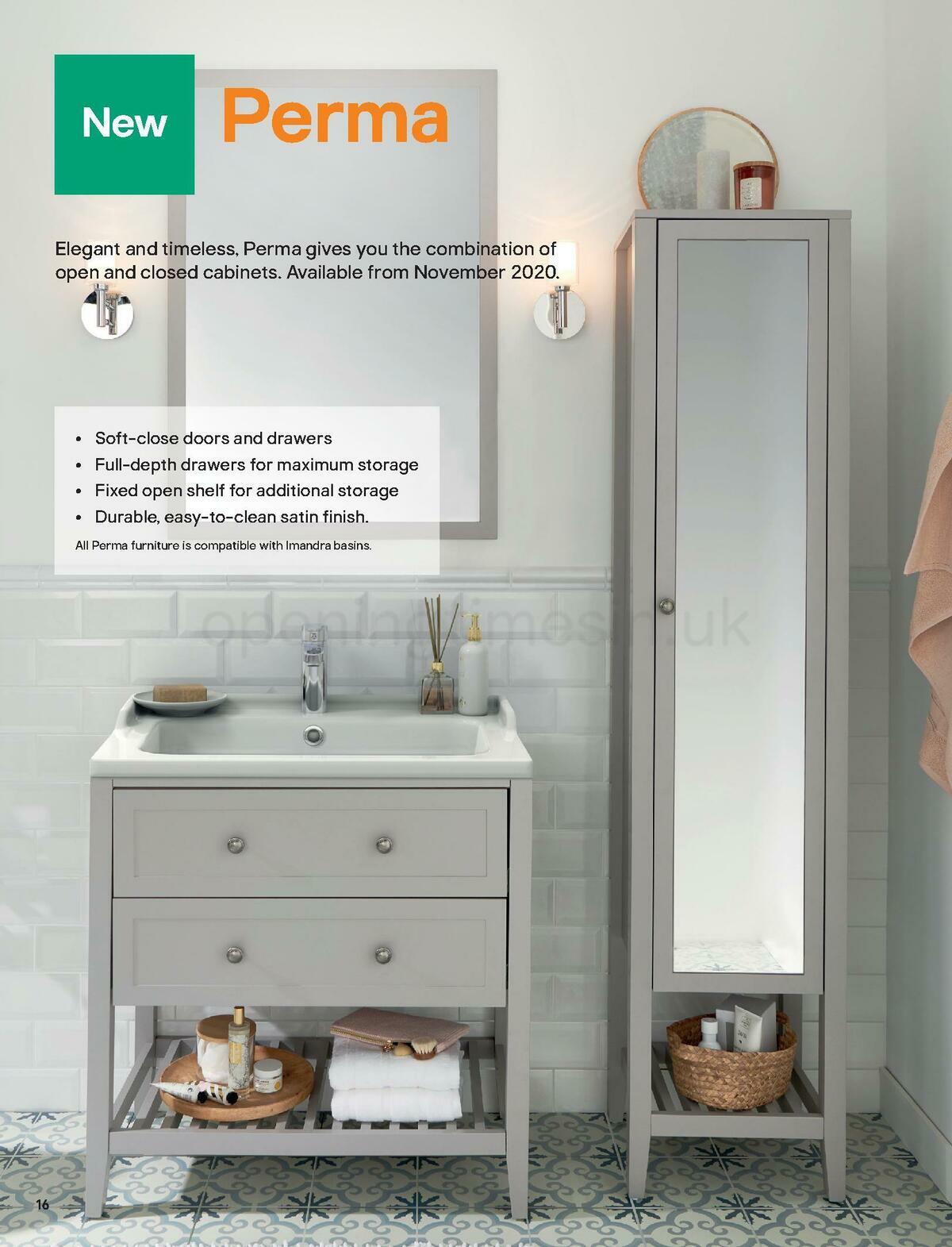 B&Q Bathroom Collections Offers from 1 November