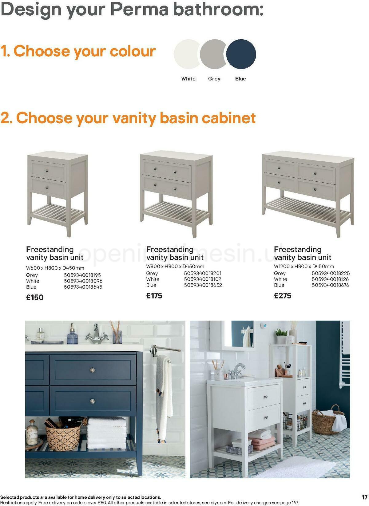 B&Q Bathroom Collections Offers from 1 November