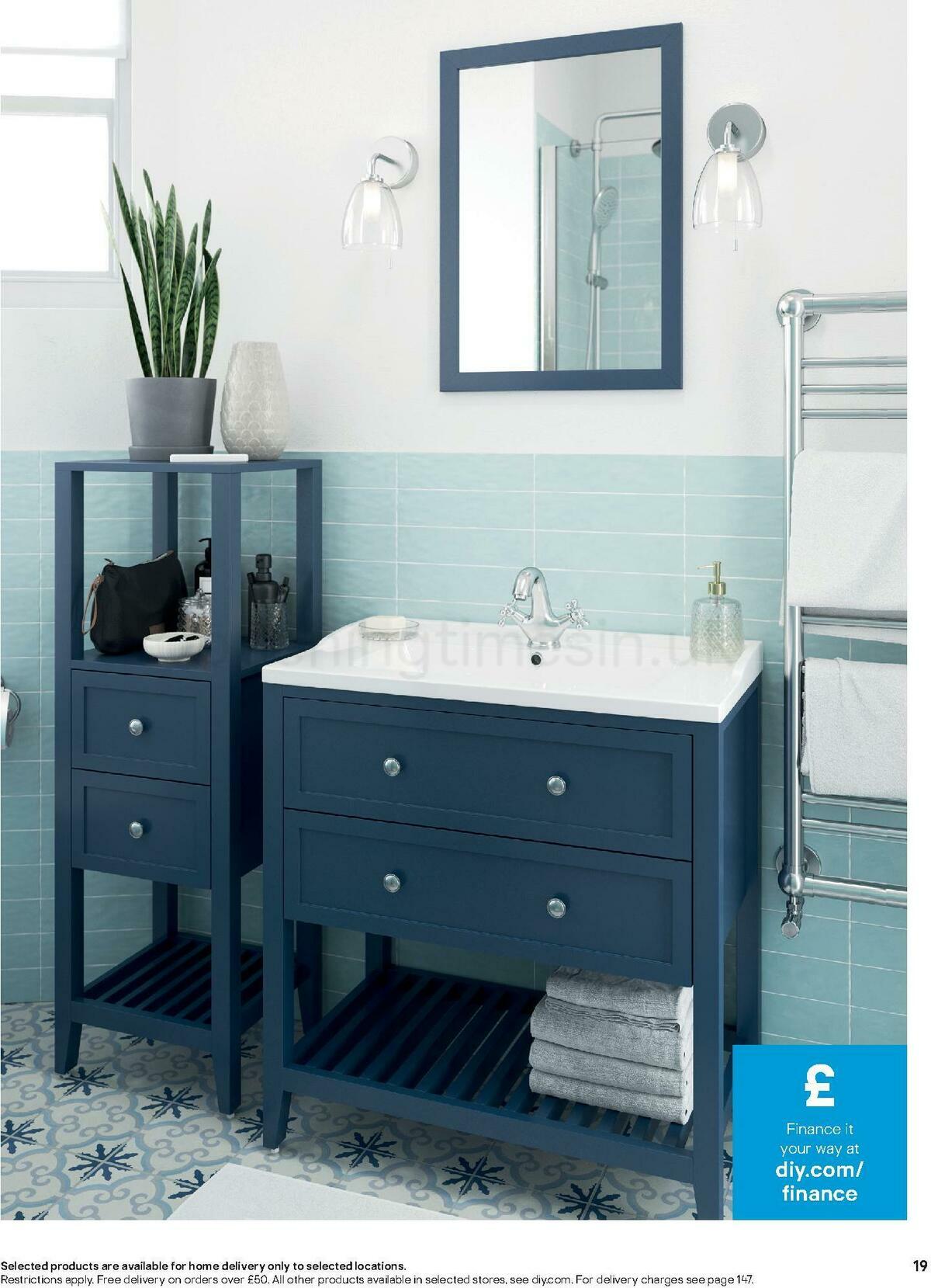 B&Q Bathroom Collections Offers from 1 November