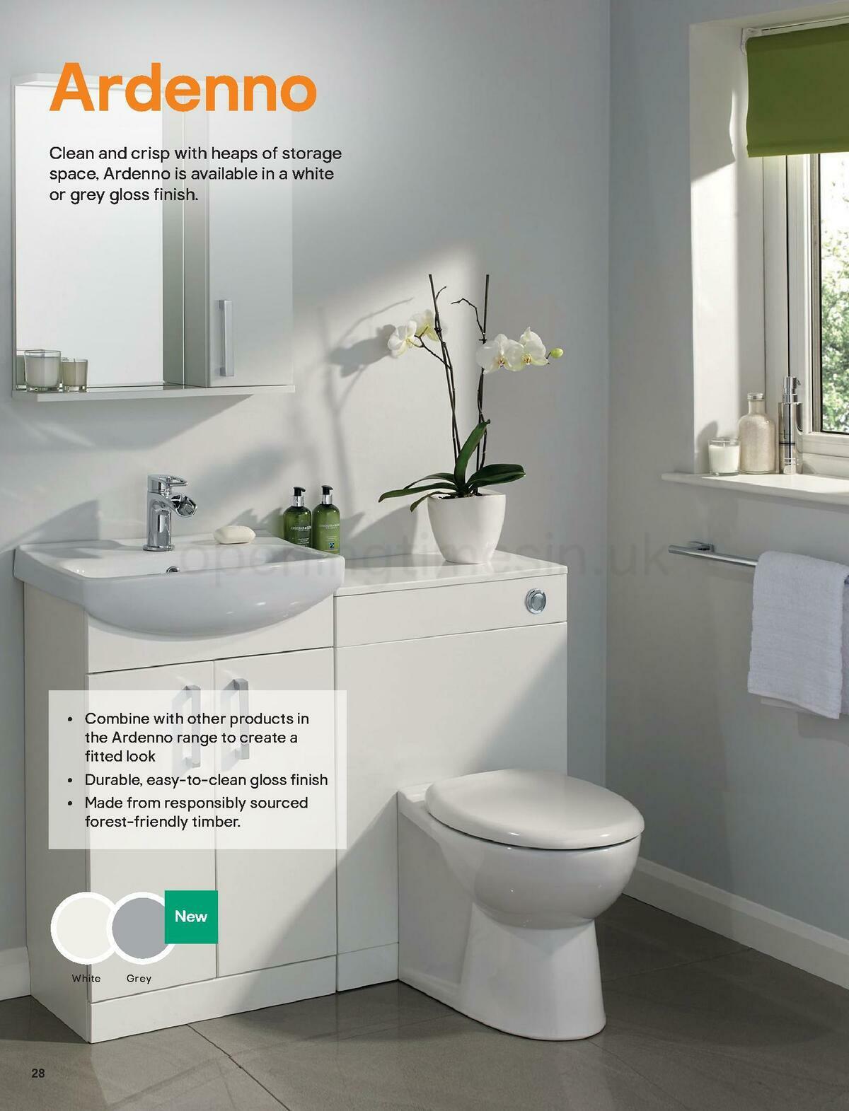 B&Q Bathroom Collections Offers from 1 November