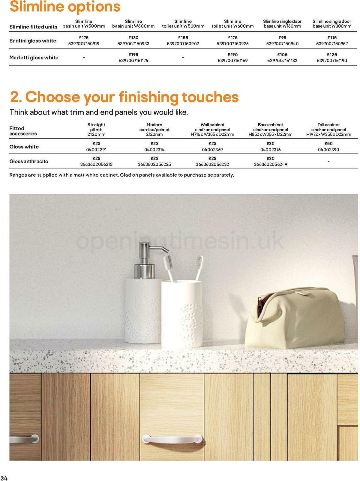 B&Q Bathroom Collections Offers from 1 November