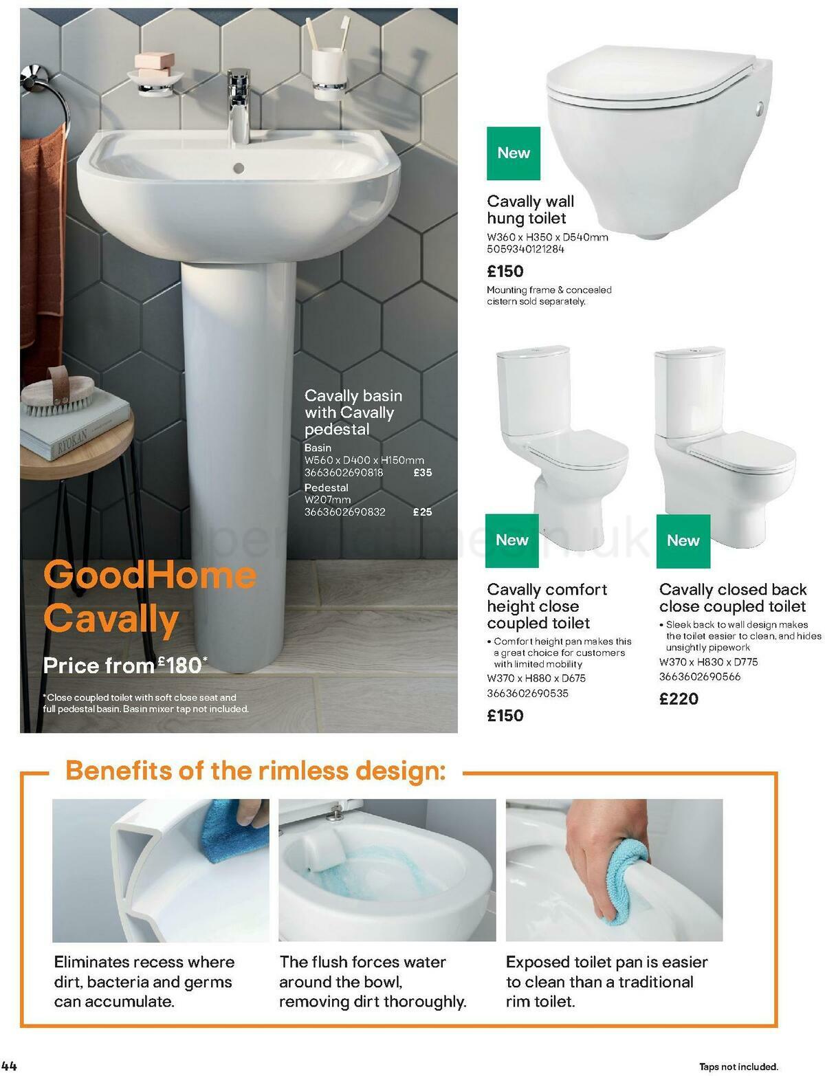 B&Q Bathroom Collections Offers from 1 November