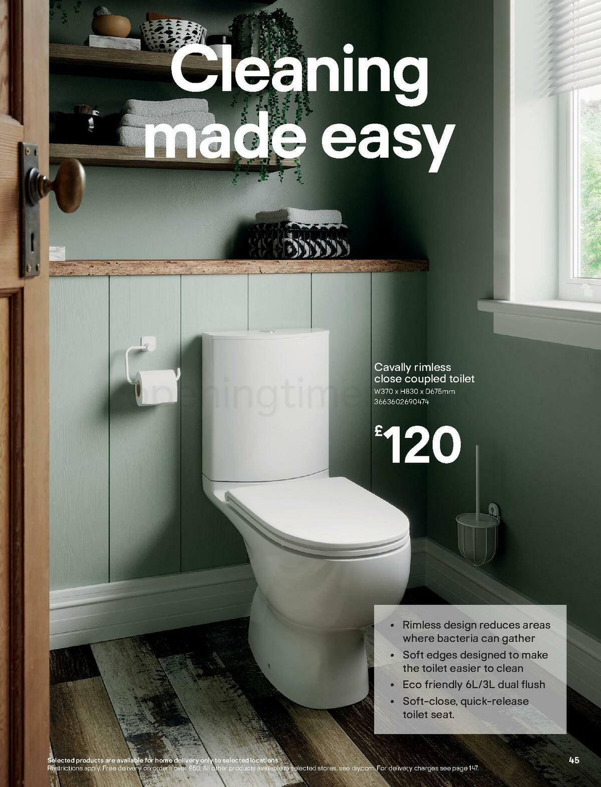 B&Q Bathroom Collections Offers from 1 November