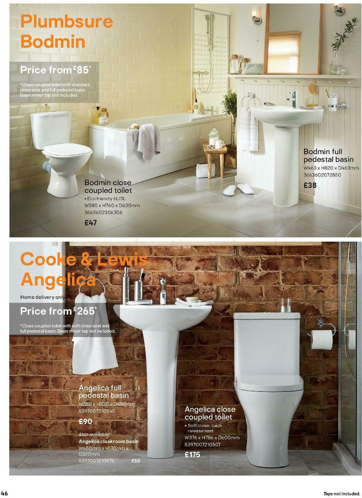 B&Q Bathroom Collections Offers from 1 November