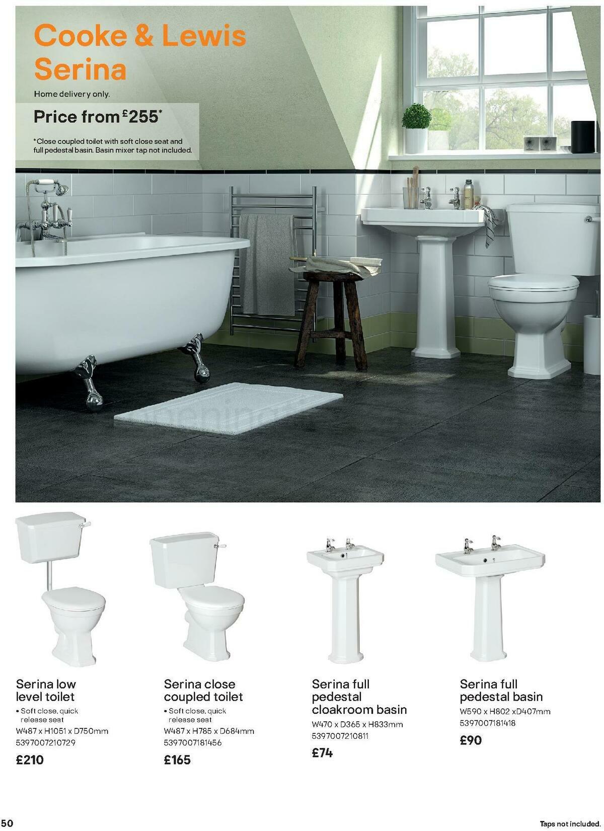 B&Q Bathroom Collections Offers from 1 November