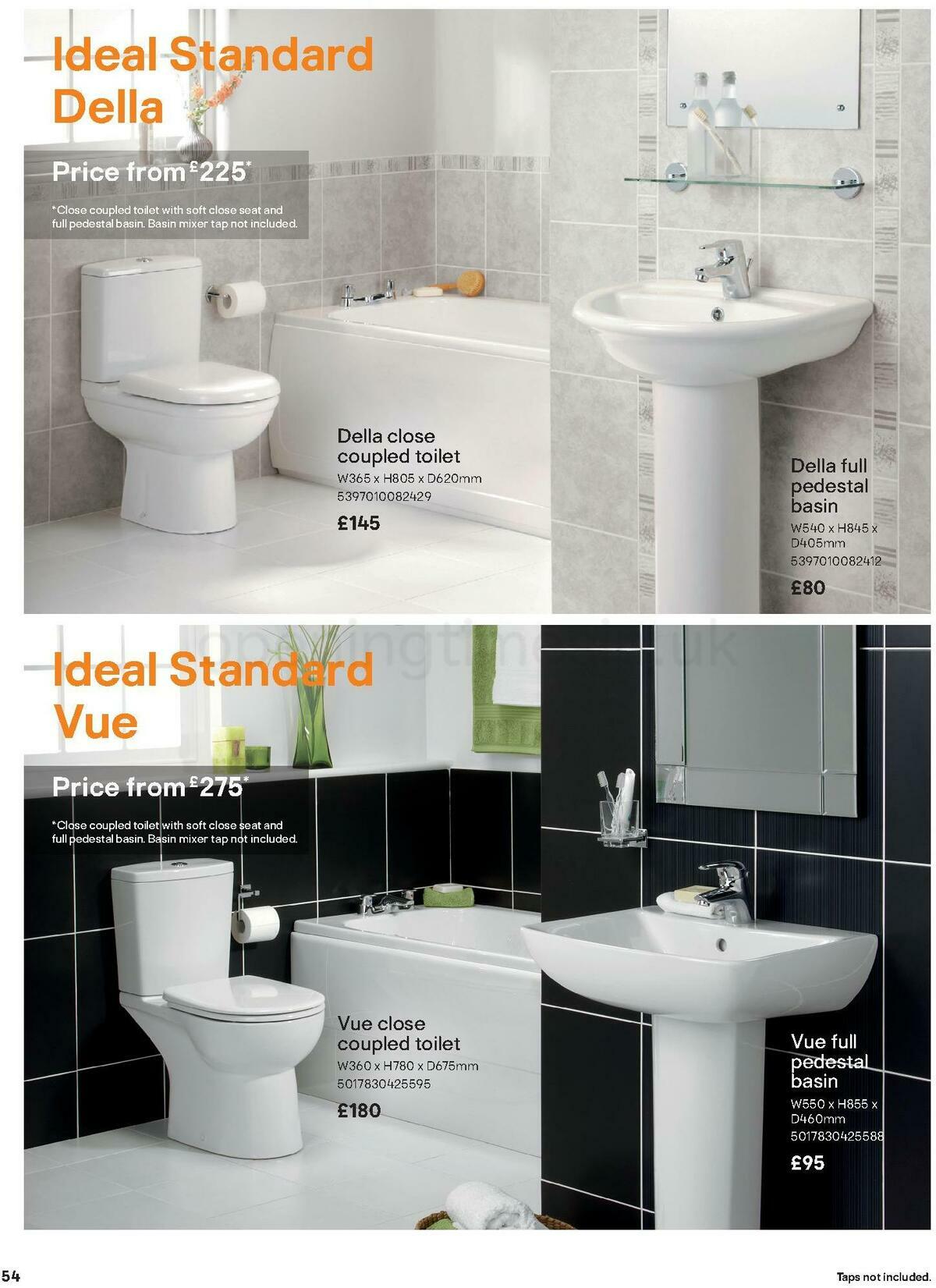 B&Q Bathroom Collections Offers from 1 November