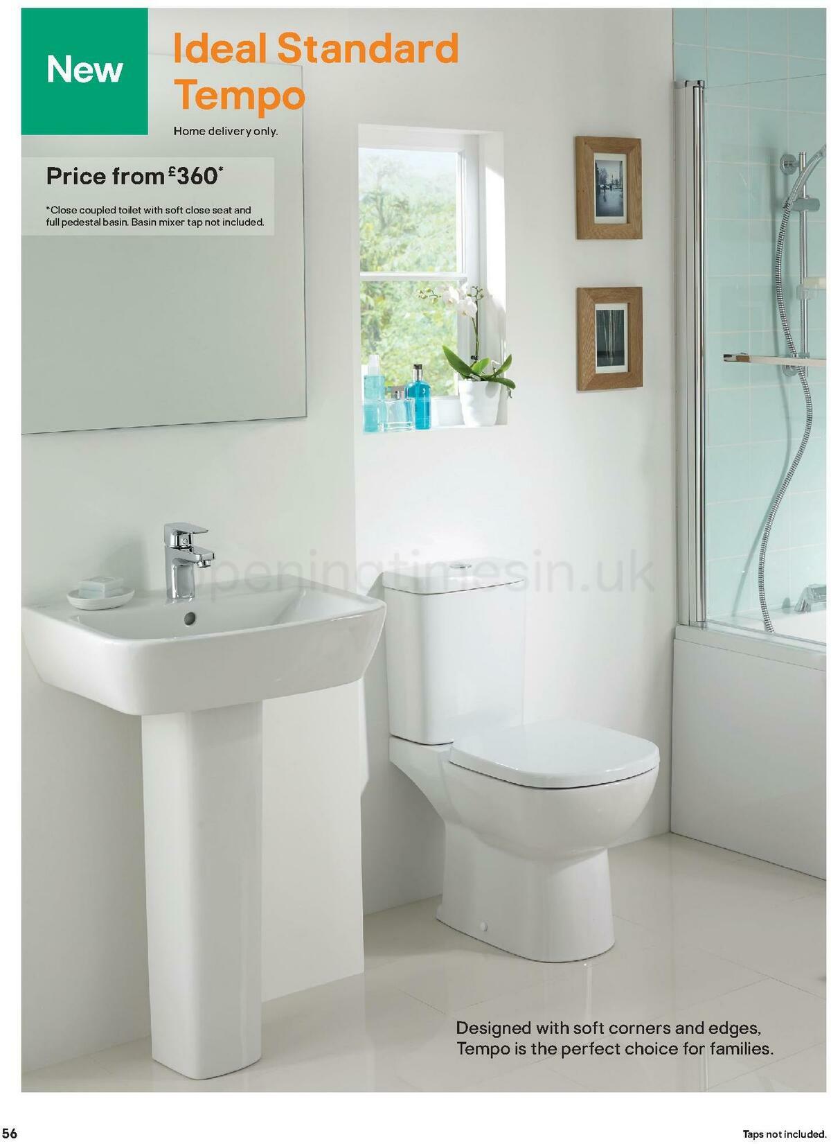 B&Q Bathroom Collections Offers from 1 November