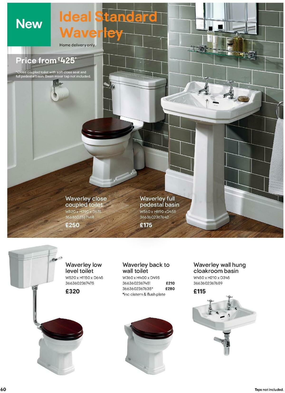 B&Q Bathroom Collections Offers from 1 November