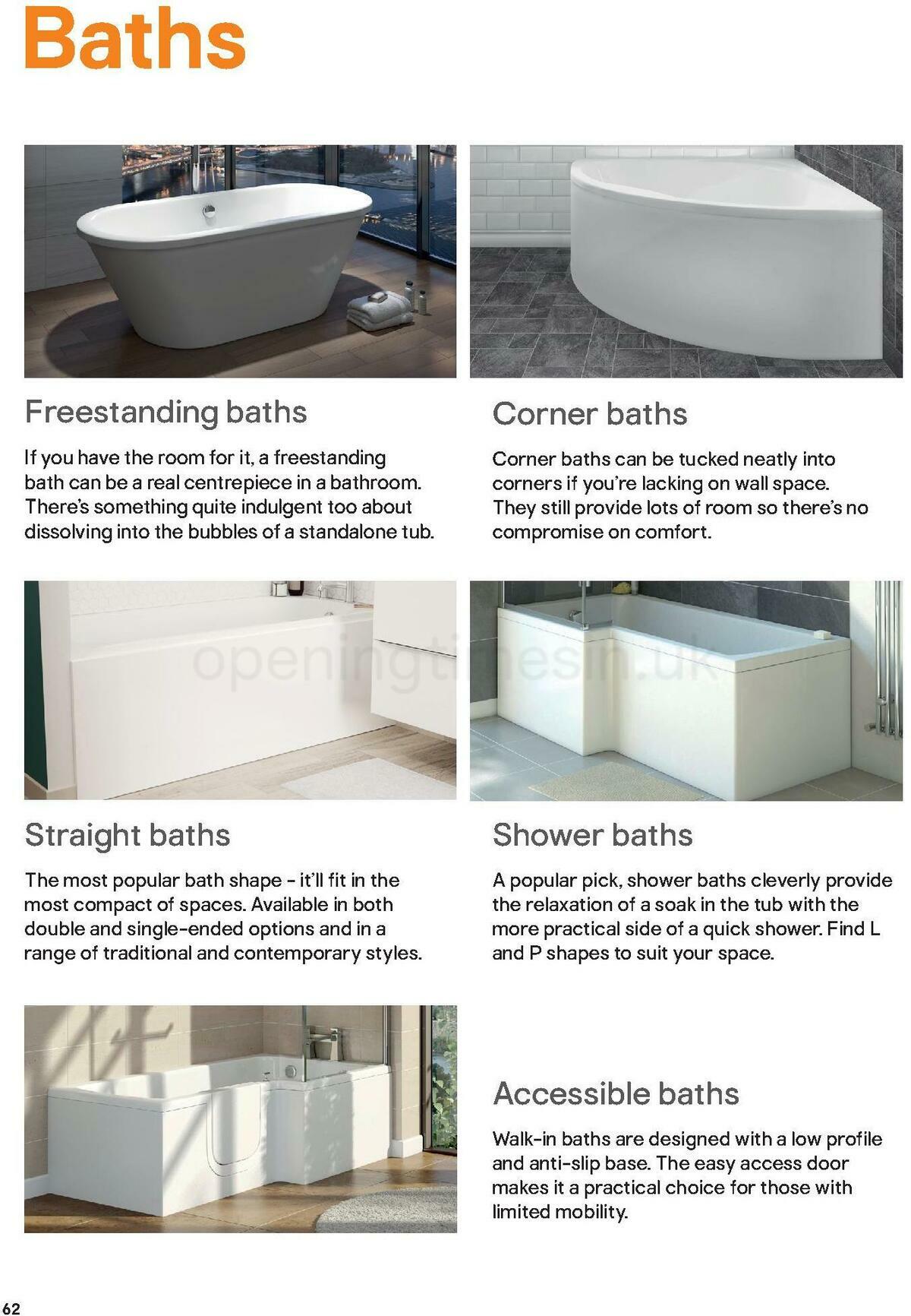 B&Q Bathroom Collections Offers from 1 November