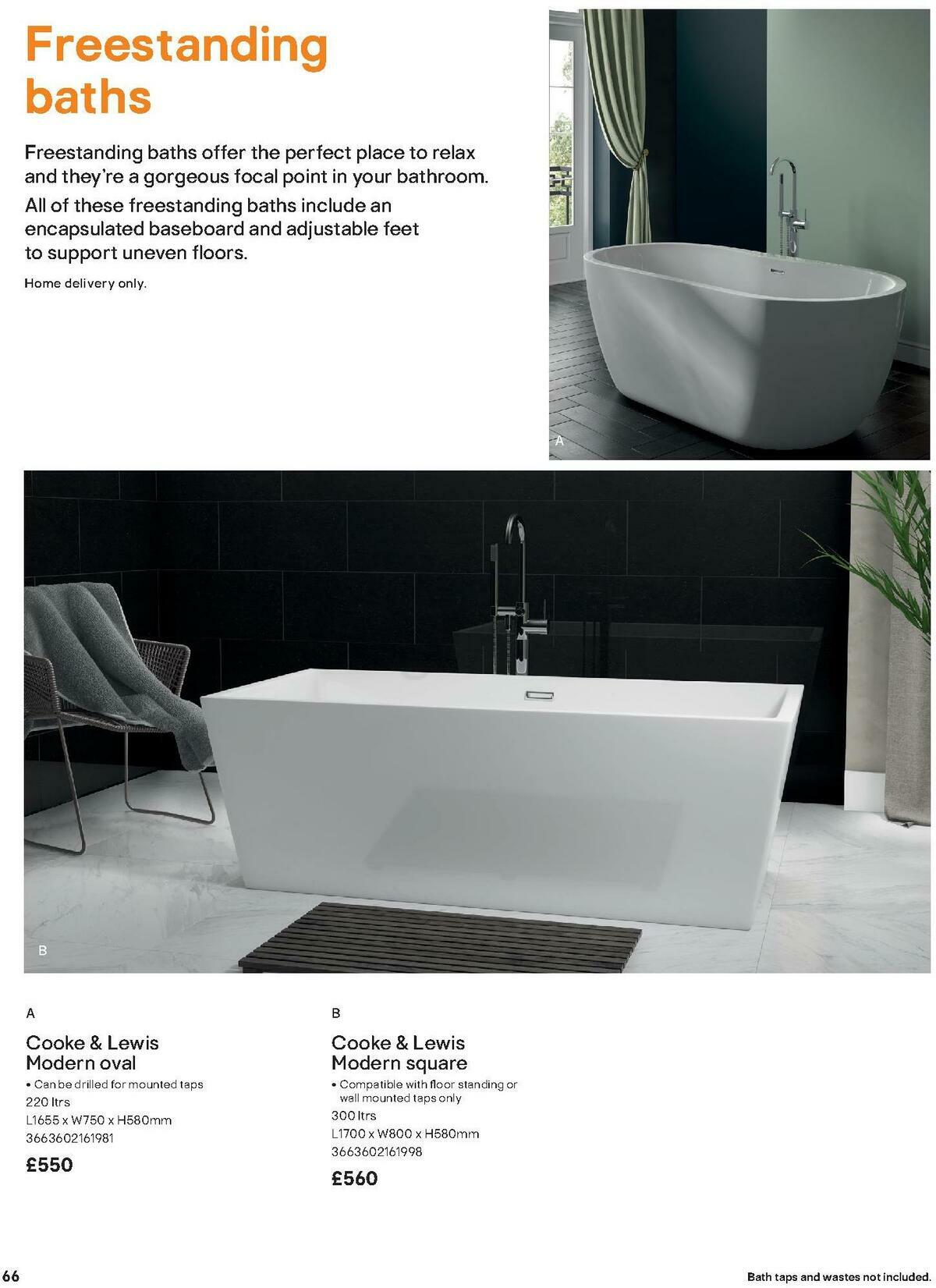 B&Q Bathroom Collections Offers from 1 November