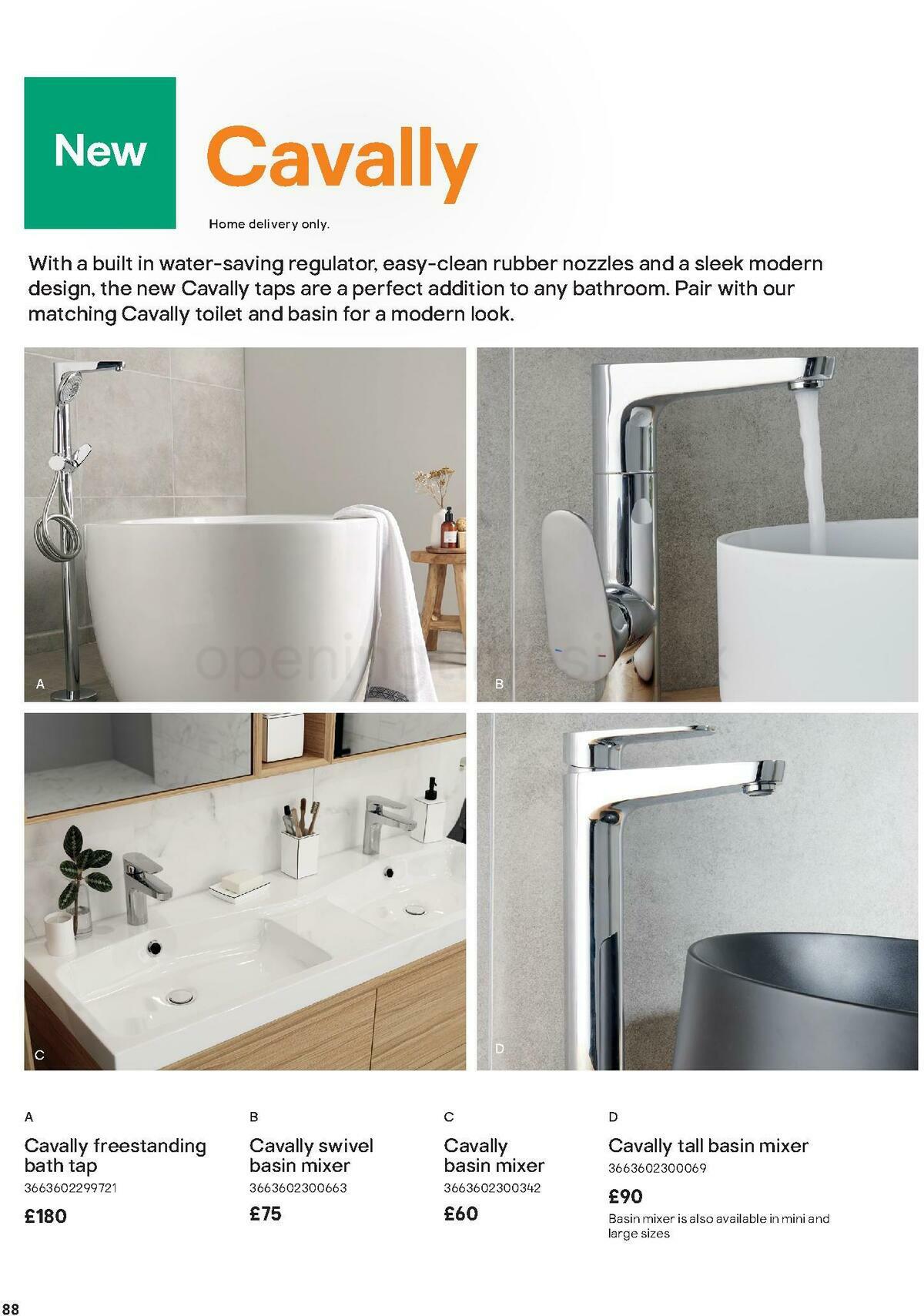 B&Q Bathroom Collections Offers from 1 November