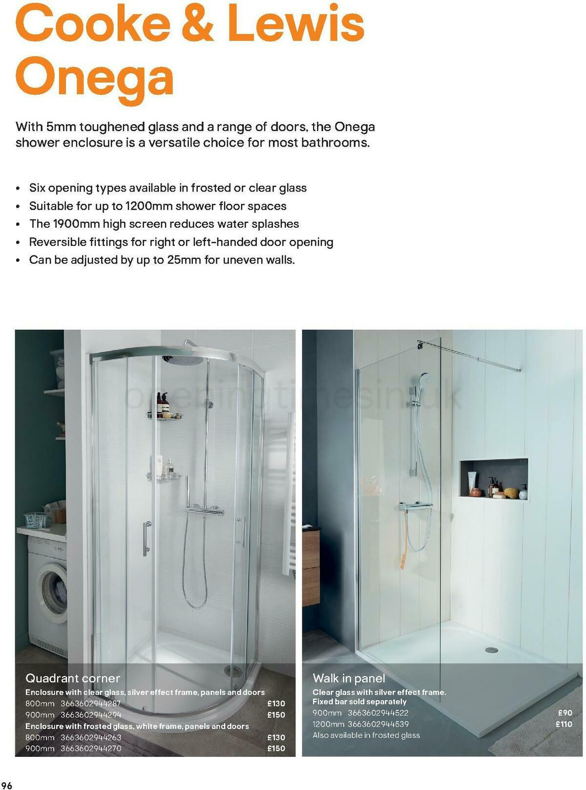 B&Q Bathroom Collections Offers from 1 November