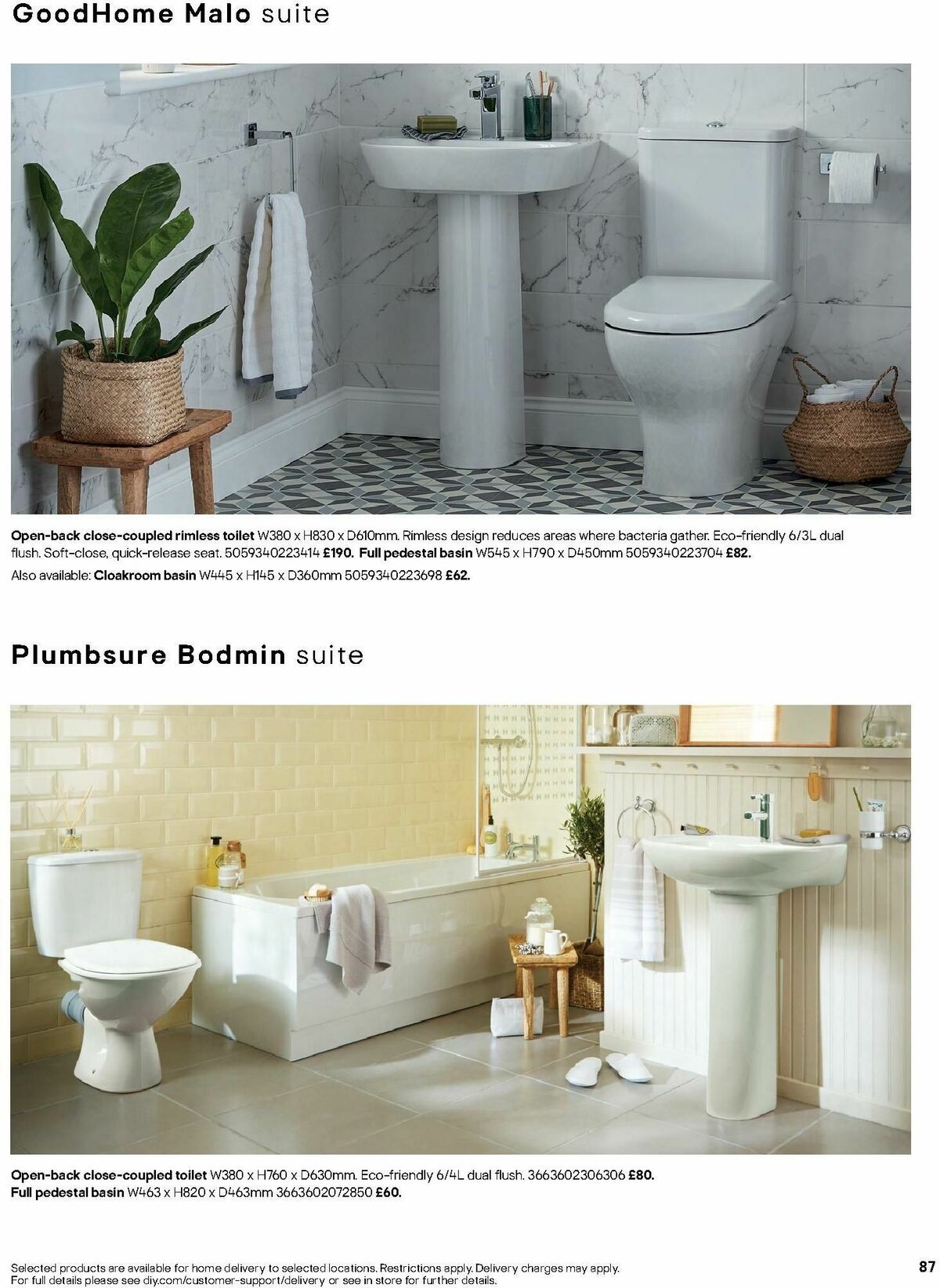 B&Q Bathrooms Offers from 1 July